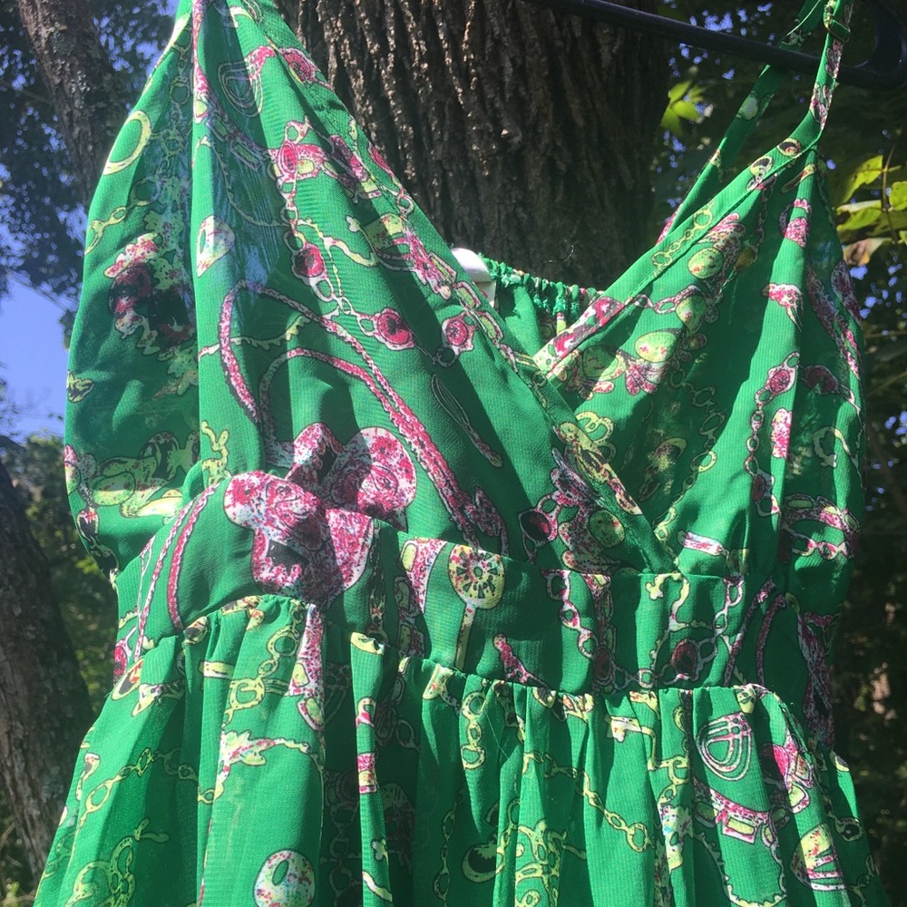 Yiyimei Green Chainlink Dress